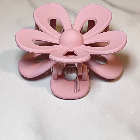 Pink Women’s Fashion Flower Retro Hair Claw Clip - Picture 2 of 4